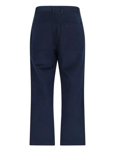 Studio Nicholson Straight Leg Trousers With Pockets And Loops In Blue