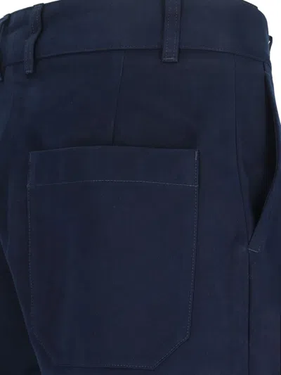 Studio Nicholson Straight Leg Trousers With Pockets And Loops In Blue