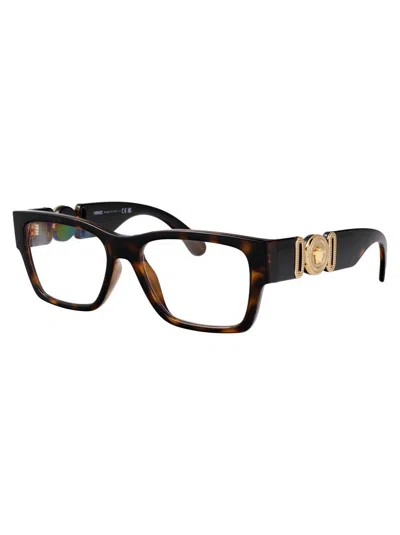 Versace Tortoiseshell-effect Glasses In Brown