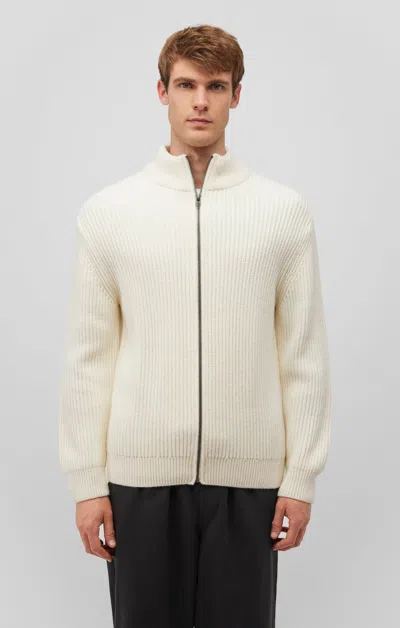 Mavi Zip-up Cardigan In Almond Milk In White