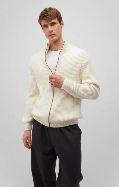 Mavi Zip-up Cardigan In Almond Milk In White