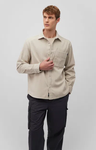 Mavi Corduroy Button-up Shirt In Moonstruck In Beige