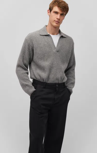 Mavi Polo Collar Sweater In Grey Melange In Grey