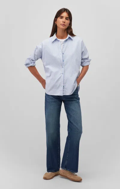 Mavi Long Sleeve Button-up Shirt In Blue Stripe In Light Blue