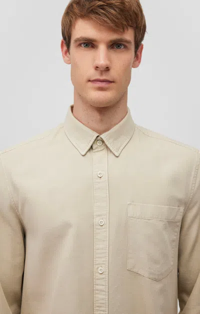Mavi One Pocket Button-up Shirt In Pelican In Beige