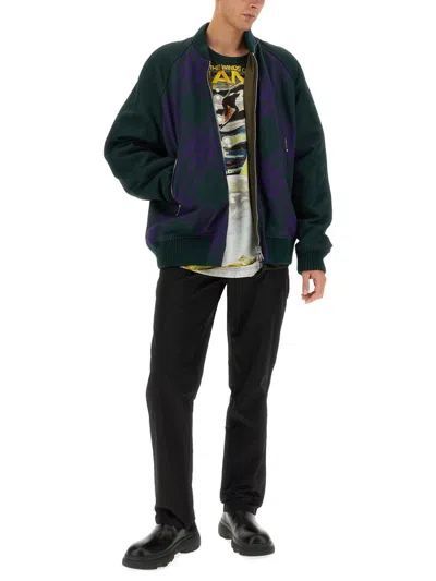 Shop Burberry Reversible Bomber Jacket In Multicolour