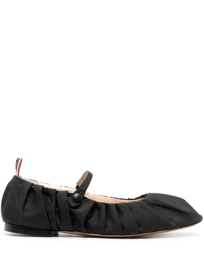 Thom Browne Women's Elegant Calf Leather Ballerinas In Black