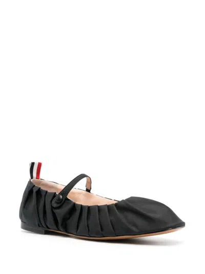 Thom Browne Women's Elegant Calf Leather Ballerinas In Black