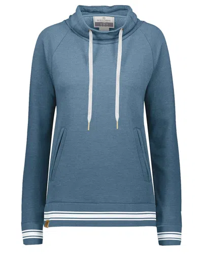 Holloway Women's All-american Fleece Funnel Neck Sweatshirt In Blue