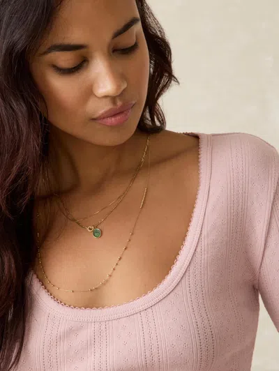 Faherty Pacific Pointelle Scoop Neck Top In Blush