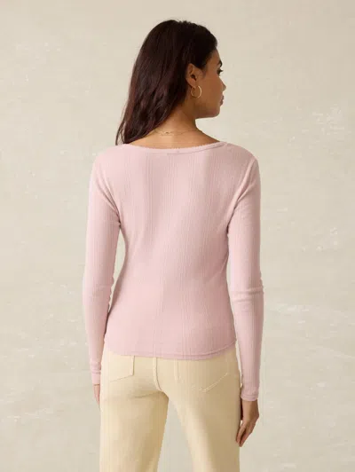Faherty Pacific Pointelle Scoop Neck Top In Blush