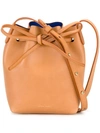 Mansur Gavriel Mini Tanned Leather Bucket Bag, Camel/fuchsia