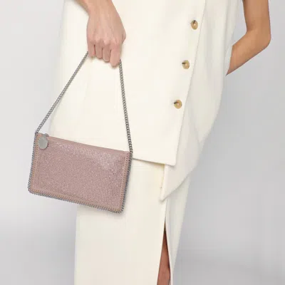 Stella Mccartney Dusty Pink Wallet Bag With Chain And Strass In Pink