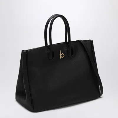 Burberry Medium Rocking Horse Suede Tote Bag In Black