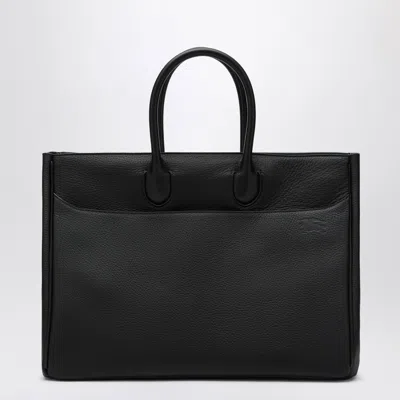 Burberry Medium Rocking Horse Suede Tote Bag In Black