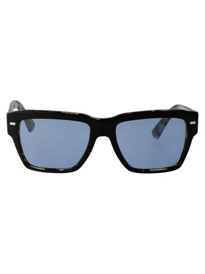 Dolce & Gabbana Black On Grey Havana Acetate Sunglasses