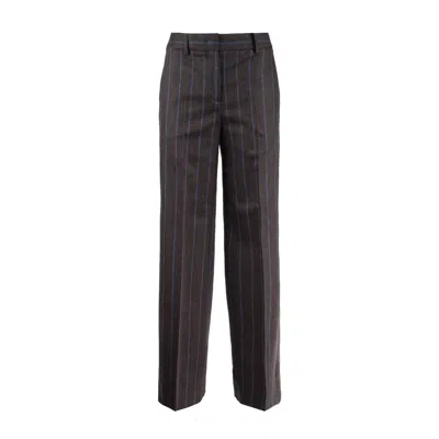 Incotex Brown Wool And Cashmere Flannel Pants In Brown