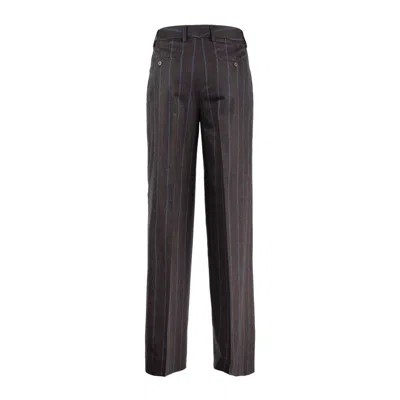 Incotex Brown Wool And Cashmere Flannel Pants In Brown