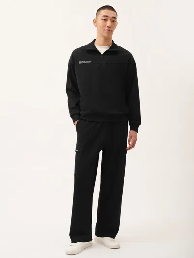 Pangaia Mens Dna Double Jersey Half Zip Sweatshirt In Black