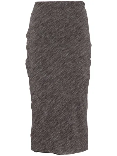 Philosophy Di Lorenzo Serafini Stretch Tulle Printed Pencil Skirt In Gray