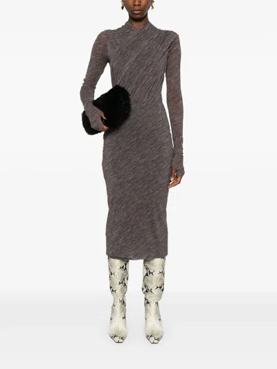 Philosophy Di Lorenzo Serafini Stretch Tulle Printed Pencil Skirt In Gray