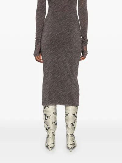 Philosophy Di Lorenzo Serafini Stretch Tulle Printed Pencil Skirt In Gray