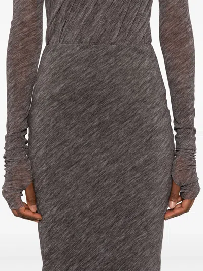 Philosophy Di Lorenzo Serafini Stretch Tulle Printed Pencil Skirt In Gray