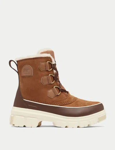 Sorel Tivoli V Wp Waterproof Boots In Velvet Tan And Tobacco-brown In Brown