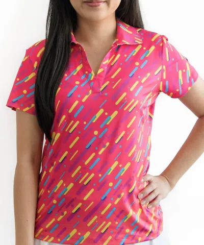 Yatta Golf Gimme Confetti Golf Polo In Pink In Pink