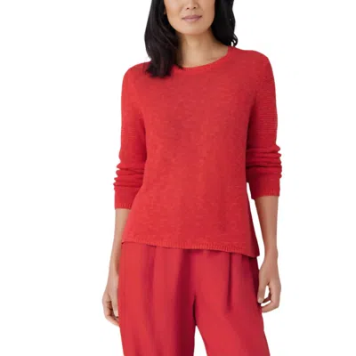 Eileen Fisher Long Sleeve Pullover Sweater In Red