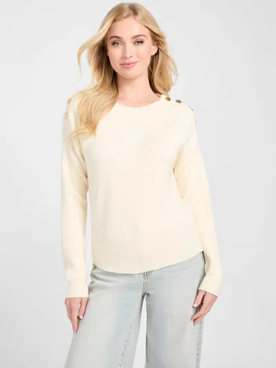 Guess Factory Reese High Neck Sweater In White