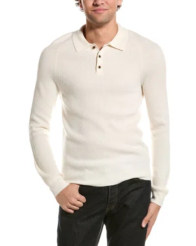 Reiss Holms Wool Polo Shirt In White