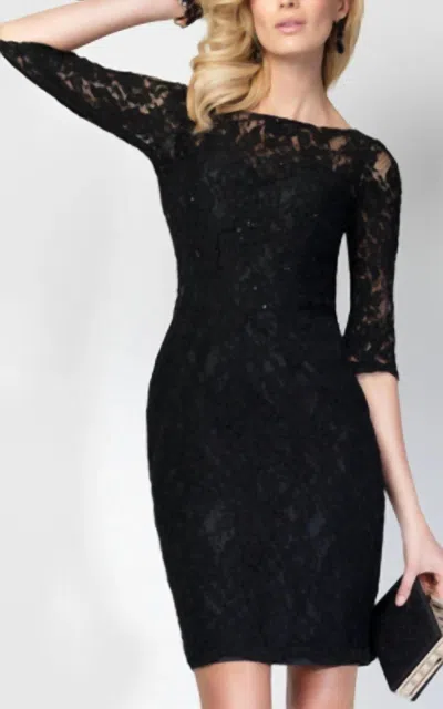 Alyce Paris Lace Cocktail Dress In Black In Black