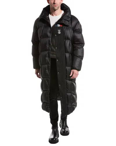 Moncler Hanoverian Nylon Long Down Jacket In Black