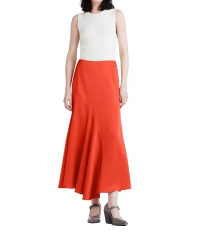 Derek Lam 10 Crosby Paulette Flared Satin Midi Skirt In Pink