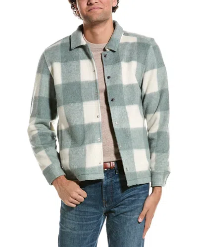 Reiss Scott Regular-fit Checked Brushed-woven Overshirt In Green
