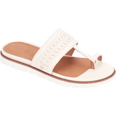 Gentle Souls Lavern Lite Thong Braid Womens Leather Padded Insole Flip-flops In White