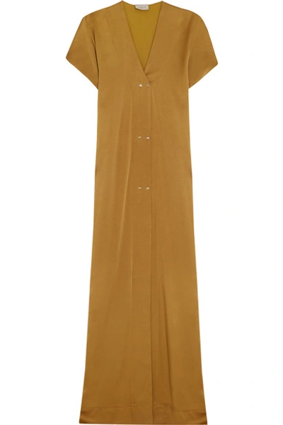 Lanvin Woman Washed-satin Maxi Dress Saffron