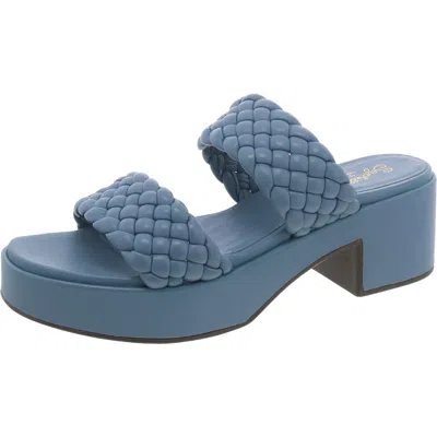Seychelles Novelty Womens Leather Woven Heel Sandals In Blue
