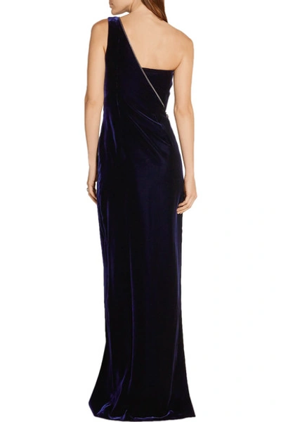 Shop Tom Ford Zip-detailed Convertible Velvet Gown