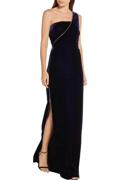 Shop Tom Ford Zip-detailed Convertible Velvet Gown