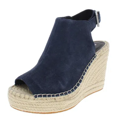 Kenneth Cole New York Women's Olivia Espadrille Peep-toe Wedges Women's Shoes In Blue