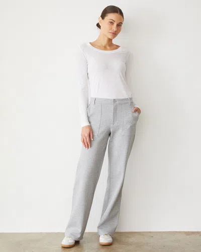 Monrow Cotton Knit Patch Pocket Pant In White Heather