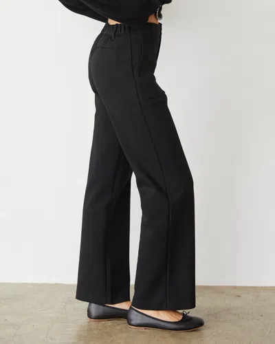 Monrow Cotton Knit Patch Pocket Pant In Black