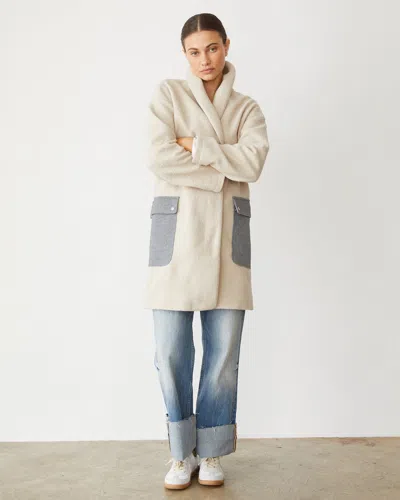 Monrow Sherpa Hooded Jacket In Bone