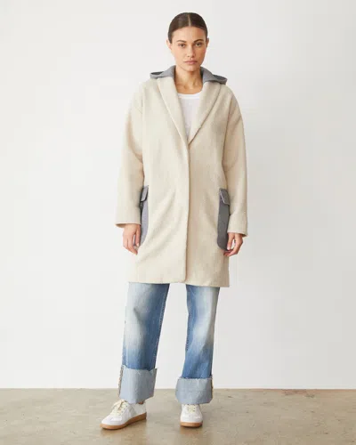 Monrow Sherpa Hooded Jacket In Bone