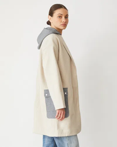 Monrow Sherpa Hooded Jacket In Bone