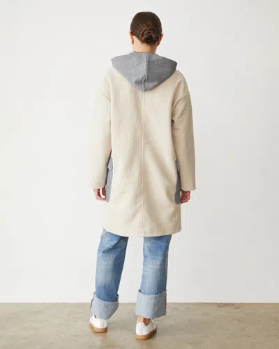 Monrow Sherpa Hooded Jacket In Bone