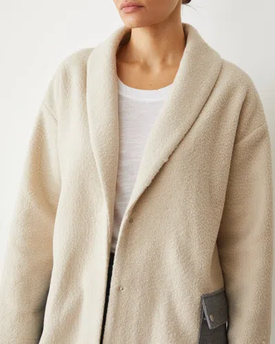 Monrow Sherpa Hooded Jacket In Bone