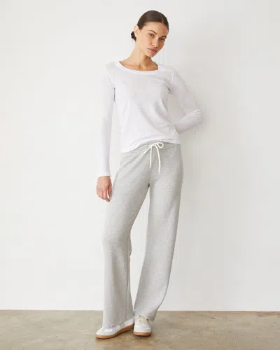 Monrow Softfleece Straight Leg Vintage Sweat In Heather Grey